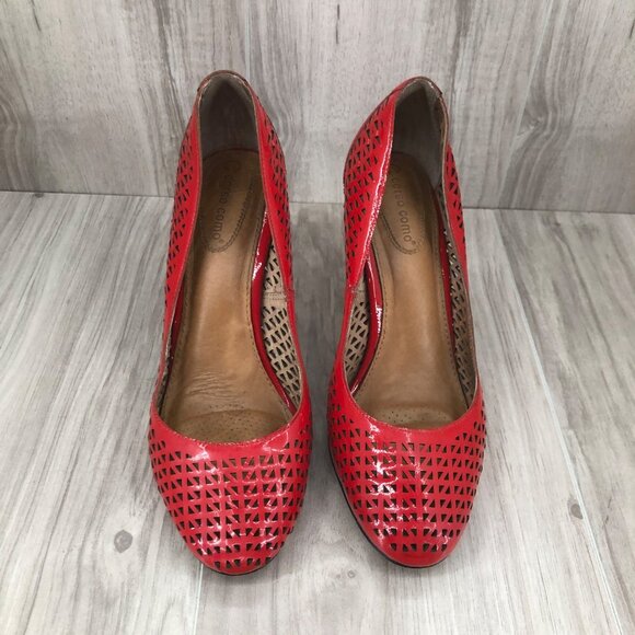 Corso Como Heels Womens 8.5M Red Patent Leather Slip On Pumps - Picture 5 of 11